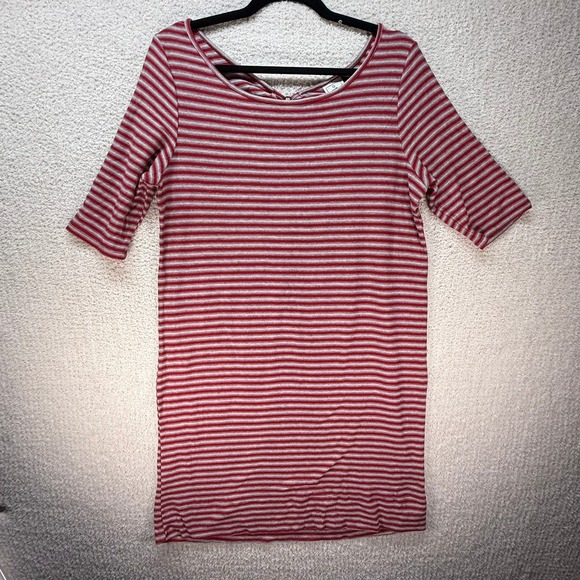 We The Free Striped‎ Mini Dress Open Back Casual T-Shirt Dress Large - Picture 1 of 8